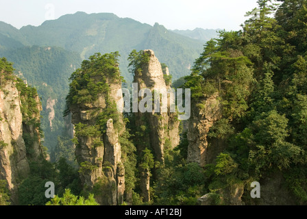 Kalkstein-Rock-Formation, Ernte zum ersten chinesischen National Park in Zhangjiajie und Wulingyuan Stockfoto