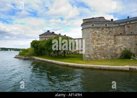 16. Jahrhundert Festung Vaxholm ist eine bekannte Sehenswürdigkeit in Vaxholm, der Hauptstadt des Archipels von Stockholm, Schweden Stockfoto