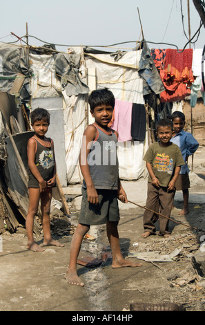 Aus einem armen Viertel in Mumbai. Stockfoto