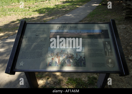 Schlacht-Informationen über Streikposten kostenlos Gettysburg Pennsylvania PA Stockfoto