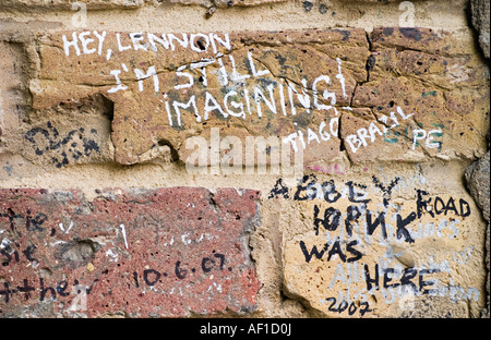 Graffiti in der Nähe von Abbey Road Studios London. Stockfoto