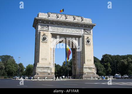 Triumphbogen, Arcul De Triumf, Piata Arcul De Triumf, Sos Kiseleff, Bukarest, Rumänien Stockfoto