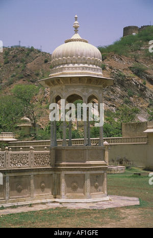 Detail eines Kenotaph oder Chhatri in Royal Gaitor Jaipur Rajasthan Indien Stockfoto