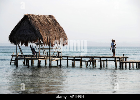 Kai von Carenero Insel. Archipel Bocas del Toro. Panama.Central Amerika Stockfoto