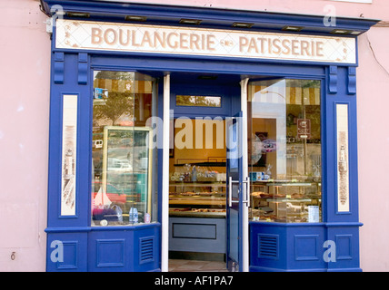 Bäckerei-Zeichen-Shop in Frankreich Stockfoto