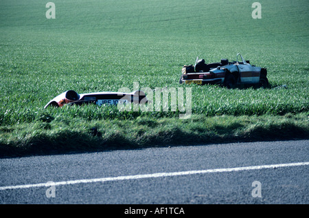 Auto Crash Oldtimer Sportwagen Stockfoto