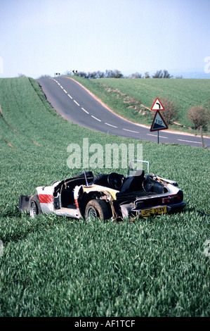 Auto Crash Oldtimer Sportwagen Stockfoto