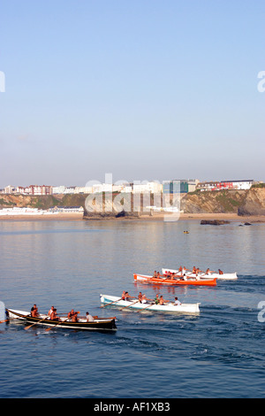 Pilot Gig racing ab Newquay Cornwall UK Stockfoto