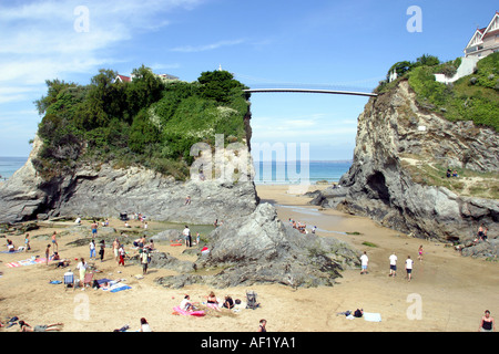 Die Insel auf Towan Beach Newquay Cornwall UK Stockfoto