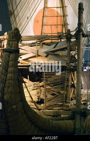 Das ursprüngliche Ra II Papyrus Floß von Thor Heyerdahl verwendet Stockfoto