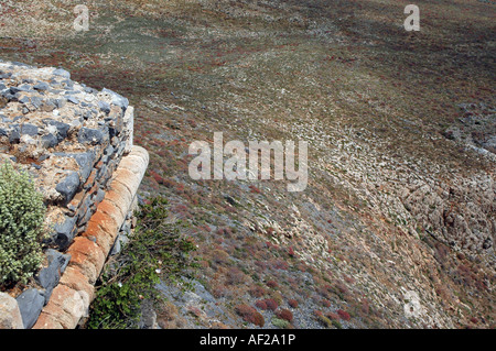 Ruinen der alten Festung auf der kleinen Insel Gramvousa in der Nähe von Kreta, Griechenland Stockfoto