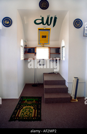 Crown Point Tobago Al Tauba Moschee innen Mihrab Stockfoto