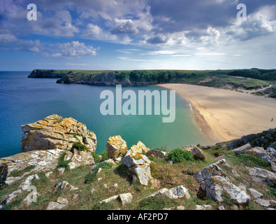 BARAFUNDEL BUCHT UND DEN STRAND IN DER NÄHE VON BOSHERSTON SÜDEN PEMBROKESHIRE WEST WALES UK Stockfoto