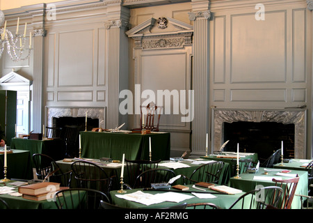 Ein Blick aus dem Osten Zimmer an Unabhängigkeit Hall Philadelphia Vereinigte Staaten wo die Unabhängigkeitserklärung unterzeichnet wurde Stockfoto