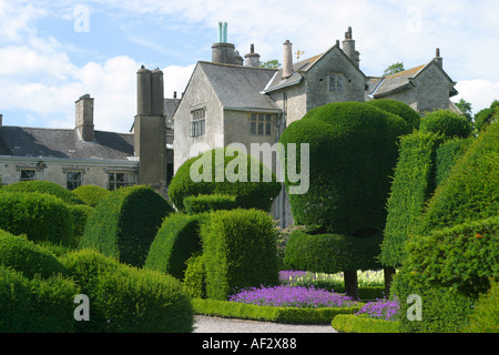 Levens Hall Herrenhaus und Gärten Distrikt Cumbria Formschnitt Seegärten Stockfoto