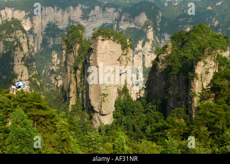 Kalkstein-Rock-Formation, Ernte zum ersten chinesischen National Park in Zhangjiajie und Wulingyuan Stockfoto