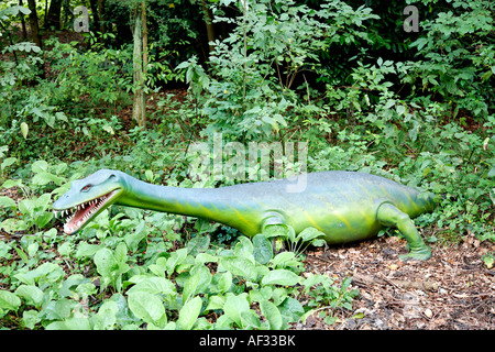 Leben Größe Modell Dinosaurier Nothosaurus Stockfoto
