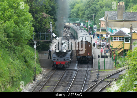 Dampf-Bahnhof verlassen Alresford auf Brunnenkresse Linie Hampshire UK Stockfoto