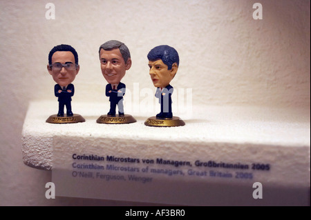 Hamburg verrückte Fußball. Vor dem FIFA 2006. Museum für Hamburgische. Verschiedenen Fußballer-Teams. Stockfoto