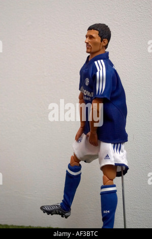 Hamburg verrückte Fußball. Vor dem FIFA 2006. Museum für Hamburgische. Fußball-Spielzeug. Puppen-Football-Spieler Stockfoto