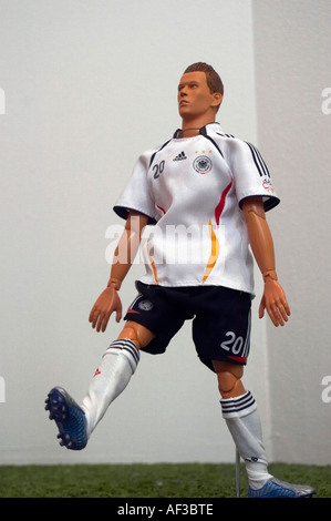 Hamburg verrückte Fußball. Vor dem FIFA 2006. Museum für Hamburgische. Fußball-Spielzeug. Puppen-Football-Spieler Stockfoto