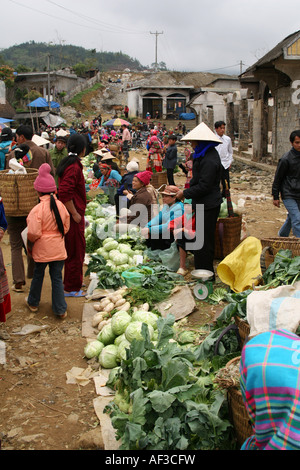 Markt in Bac Ha Stockfoto