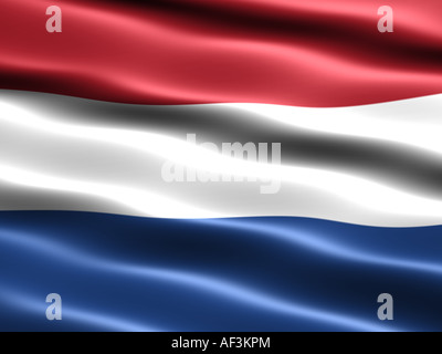 Computergenerierte Darstellung der Flagge der Niederlande mit seidig aussehen und Wellen Stockfoto