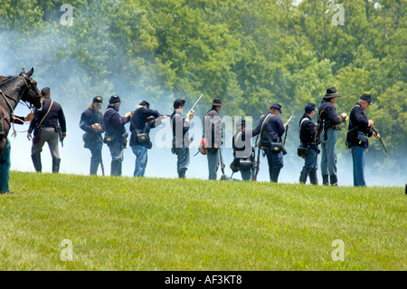 Reenactment der Schlacht des amerikanischen Bürgerkrieges Stockfoto