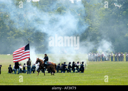 Reenactment der Schlacht des amerikanischen Bürgerkrieges Stockfoto