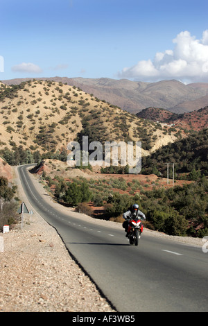 Motorrad-Touren in Marokko im Atlas-Gebirge Stockfoto