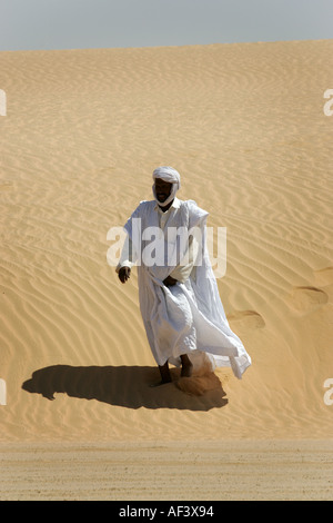 Wegweiser zur Sahara in Mauretanien Stockfoto
