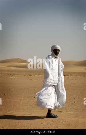 Wegweiser zur Sahara in Mauretanien Stockfoto