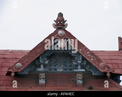 Nahaufnahme des Tempels Dach. Shri Krishna Tempel, Ambalpuram, Kerala Stockfoto