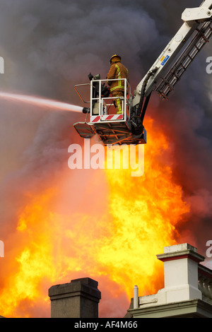 Gebäude Feuer Dunedin Neuseeland Südinsel Stockfoto