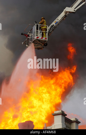 Gebäude Feuer Dunedin Neuseeland Südinsel Stockfoto