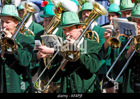 Fest der Fronleichnams-Prozession Wackersberg Upper Bavaria Germany Stockfoto