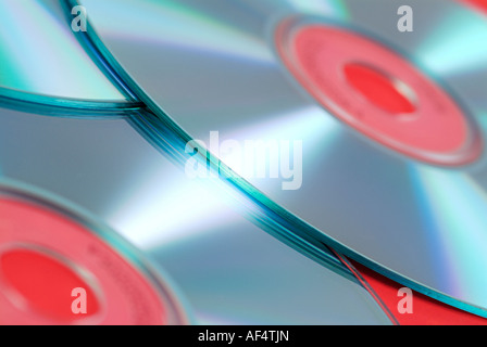 Compact-Discs CDs, hautnah. Stockfoto