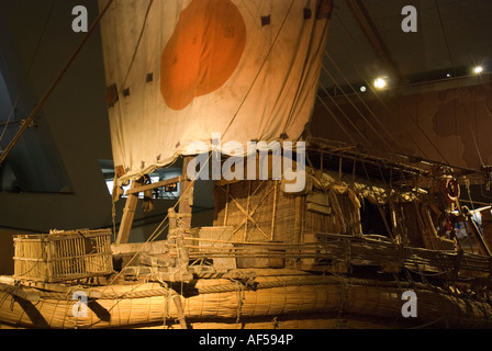 Das ursprüngliche Ra II Papyrus Floß von Thor Heyerdahl verwendet Stockfoto