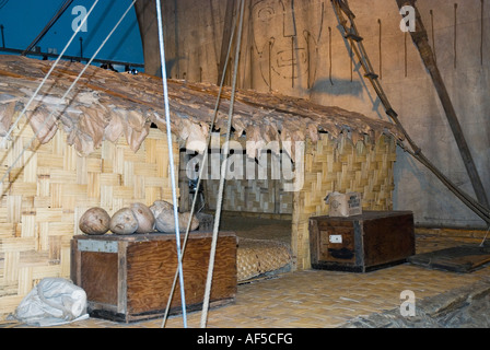 Das original Kon-Tike Balsa Holz Floß von Thor Heyerdahl verwendet Stockfoto