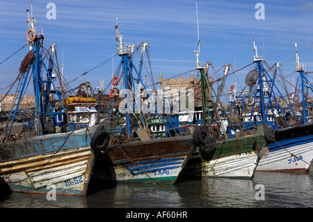 Trawler Fischerboote an Skala du Port Essaouira Marokko Nordafrika Stockfoto