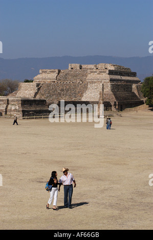 Monte Alban archäologische Stätte in das Tal von Oaxaca, Mexiko Stockfoto