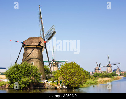 Windmühlen von Kinderdijk, Niederlande, Europe Stockfoto