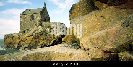 Geographie/reisen, Frankreich, Normandie, Kapelle Saint Aubert auf der Basis von Mont Saint Michel, Panorama, Additional-Rights - Clearance-Info - Not-Available Stockfoto