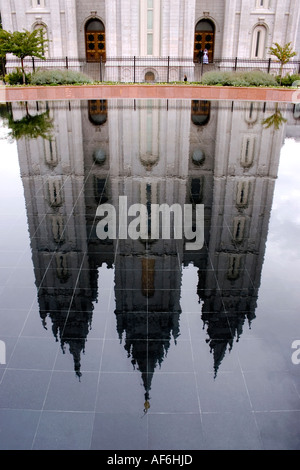 SLC-LDS Tempel Reflexion Hochzeit Stockfoto