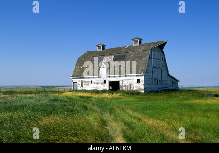 Detail einer alten Scheune auf einem Bauernhof Weizen an der Great Plains, Saskatchewan, Kanada. Stockfoto