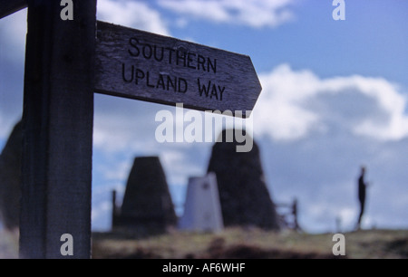 Southern Upland Way Schild am 3 Brüderkirche Stockfoto