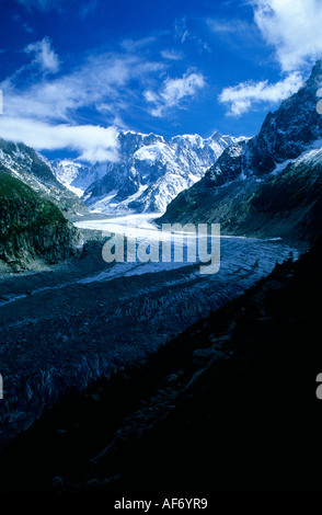 Das Mer de Glace in der Nähe von Chamonix in den französischen Alpen Stockfoto