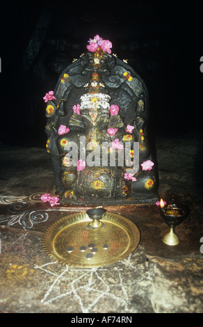 Statue von Ganesh in einem Tempel in Mysore, Indien. Stockfoto