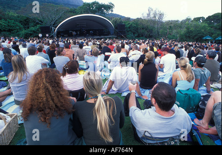 Sommer Sonnenuntergang Konzerte im Kirstenbosch National Botanical Gardens in Kapstadt Südafrika Stockfoto