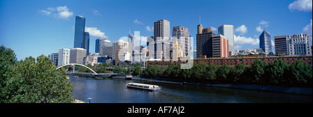 Australien. Victoria. Melbourne. Blick auf die Stadt über den Yarra River. Stockfoto